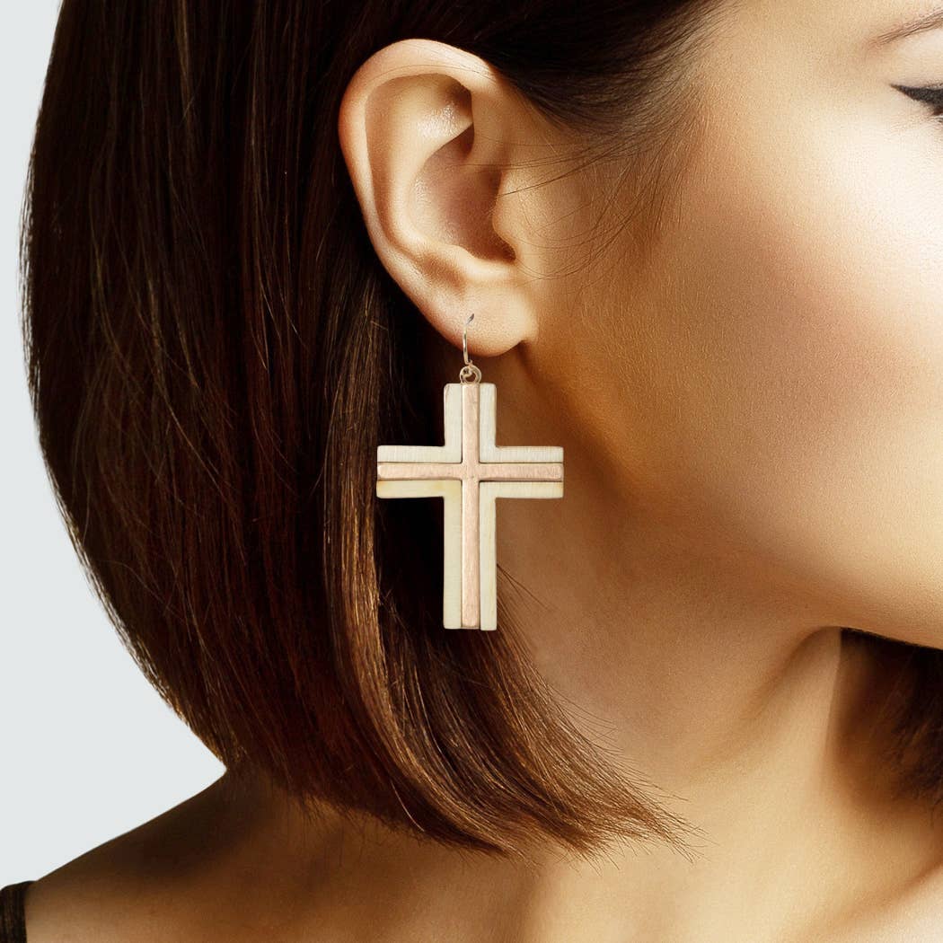 Metal Cross Earring