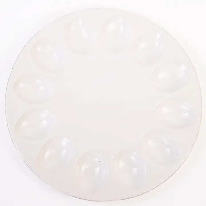 Deviled Egg Platter Antique White