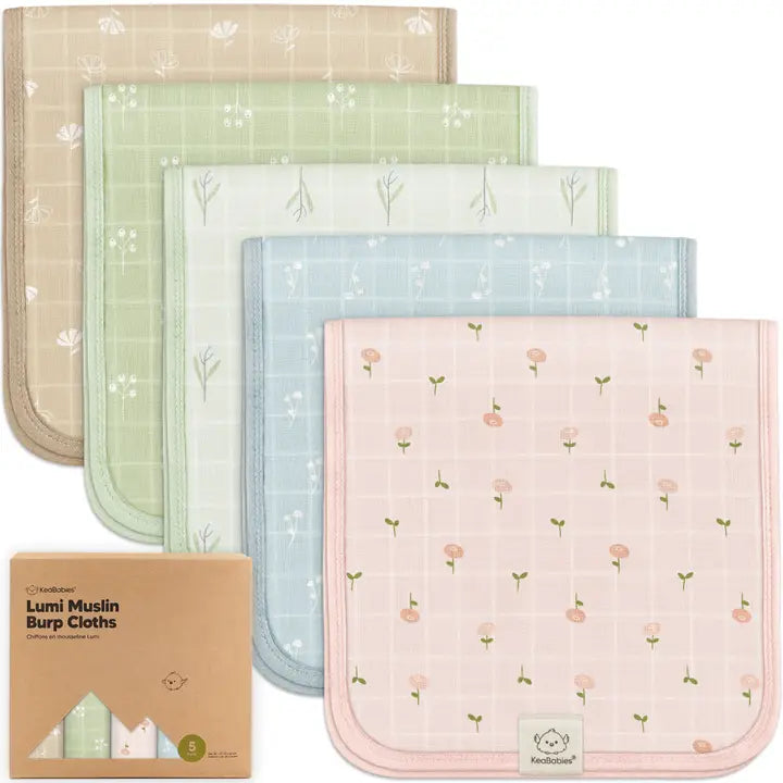 5-Pack Muslin Burp Cloths - Wild Bloom