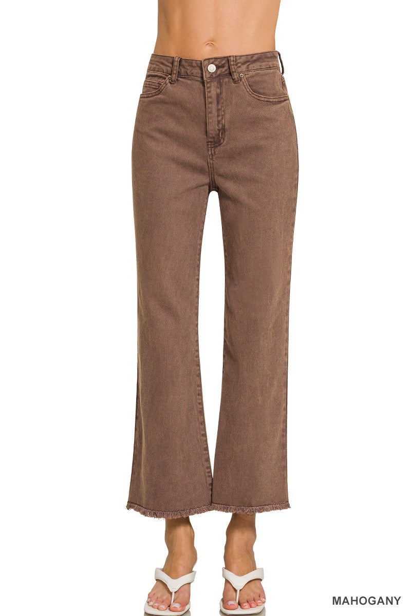 Mahogany Acid Wash Pants
