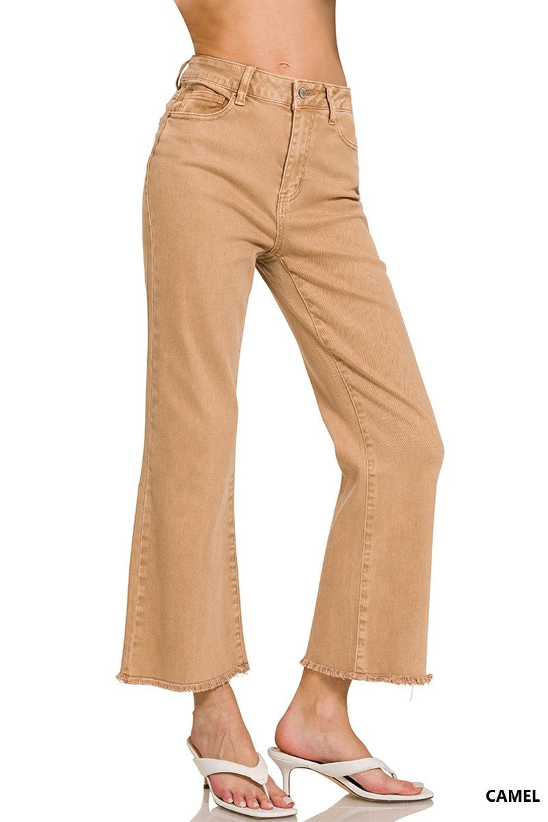 Zenana Camel Acid Wash Pants