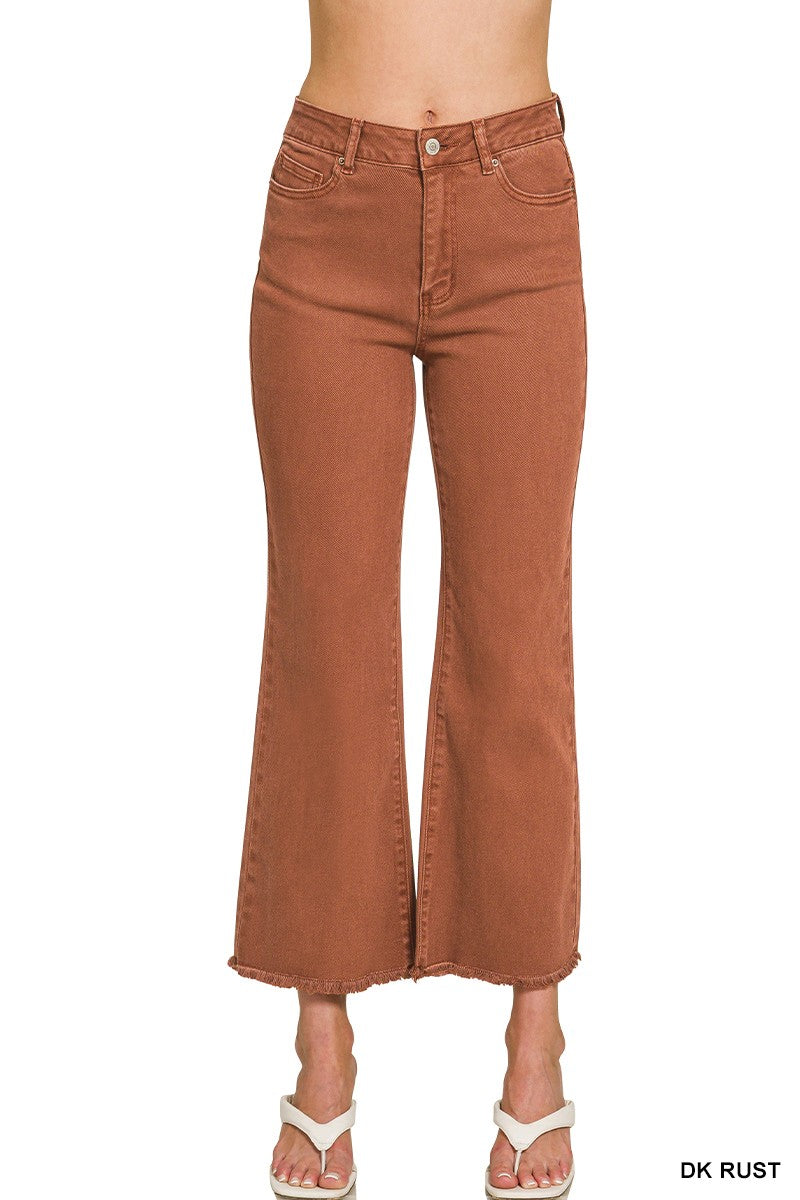 Zenana Dark Rust Acid Wash Jeans