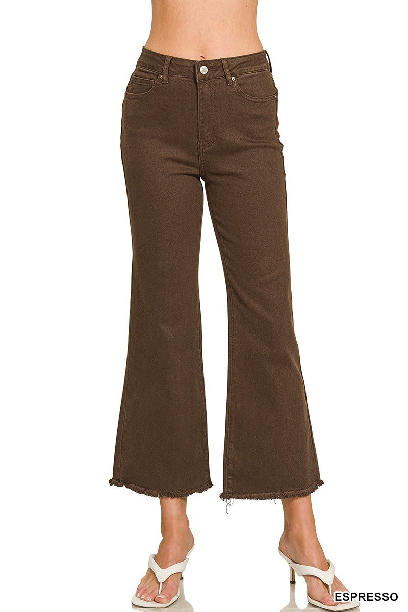 Zenana Espresso Acid Wash Pants