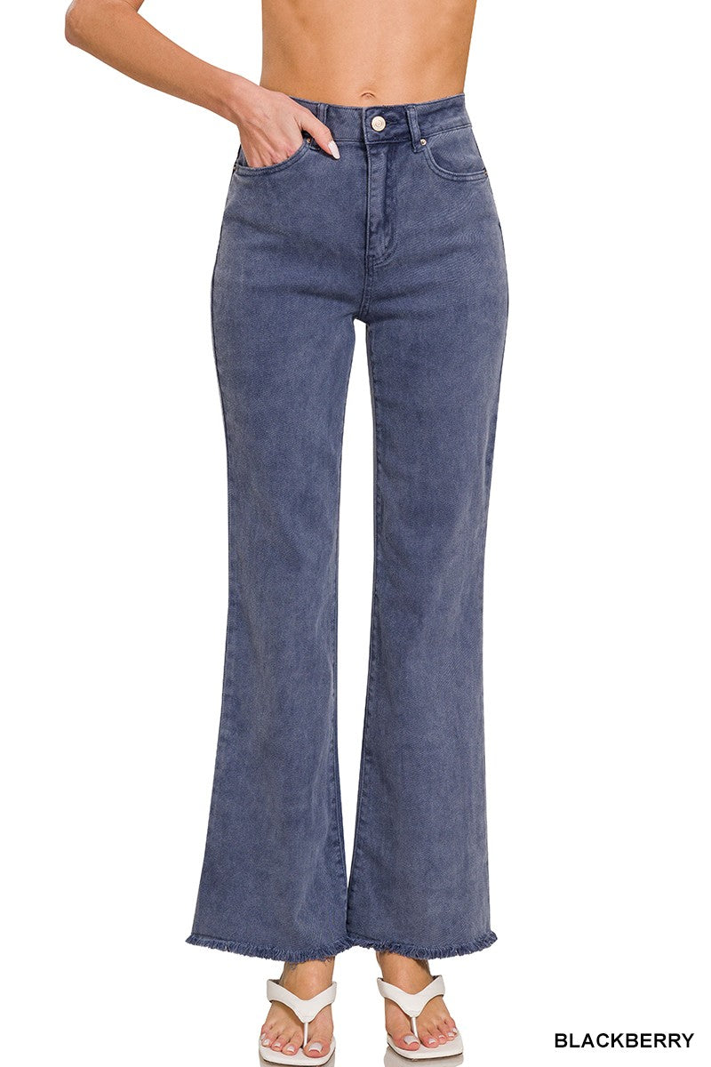 Zenana Long Blackberry Acid Wash Jeans