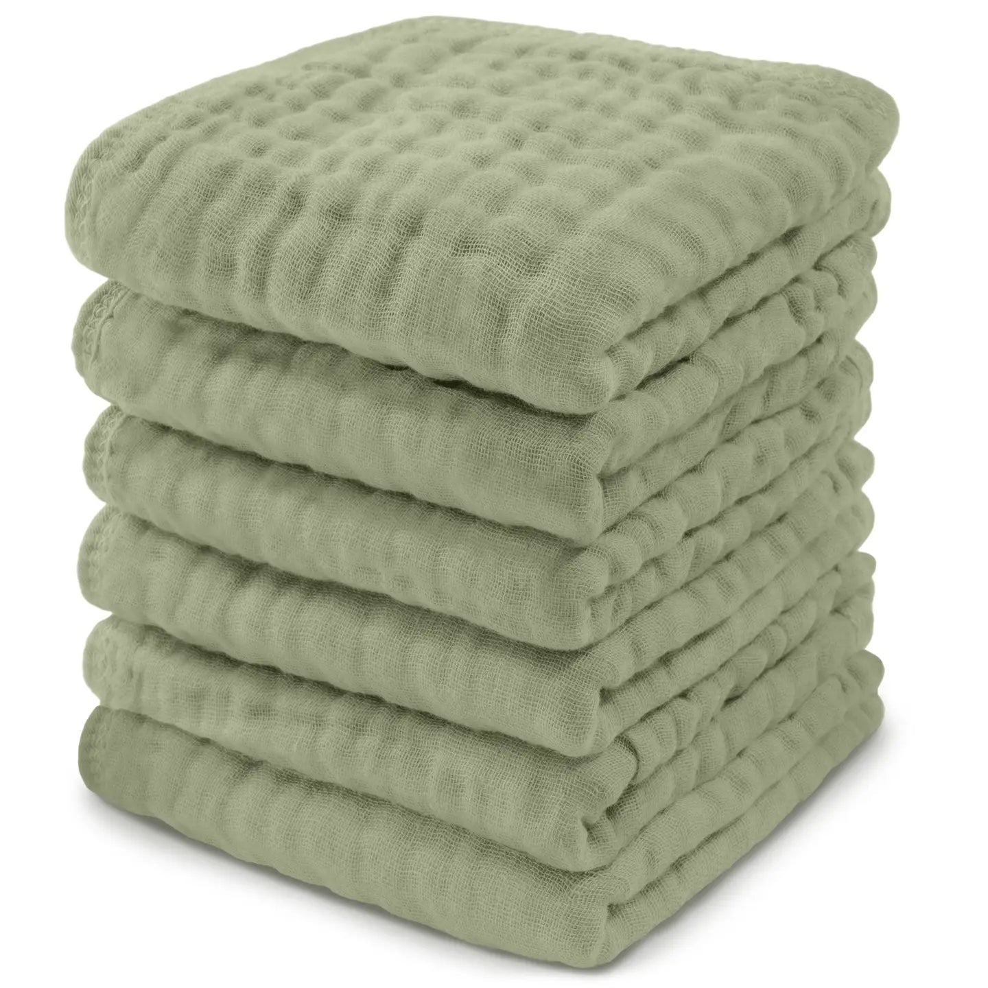 Sage 6-Pack Baby Washcloths