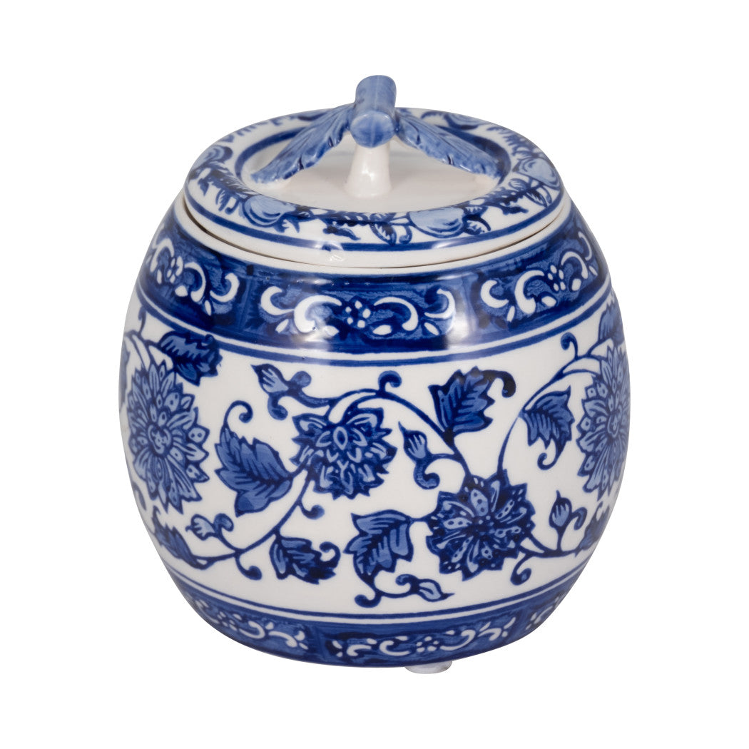 Blue Ceramic Peony Candle Chinoiserie