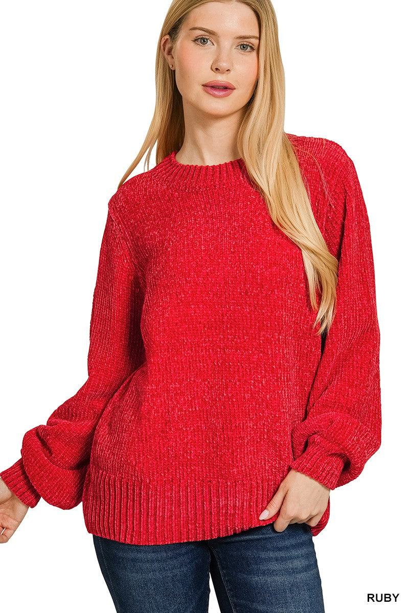 Ruby Round Neck Chenille Sweater