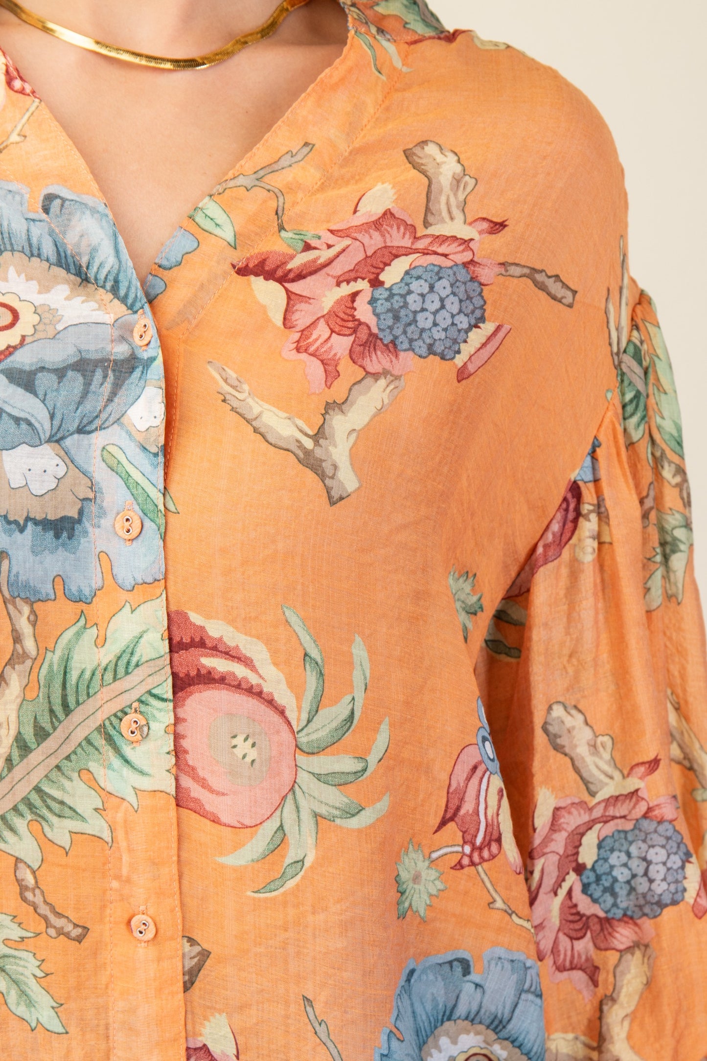 Printed Button Down Top