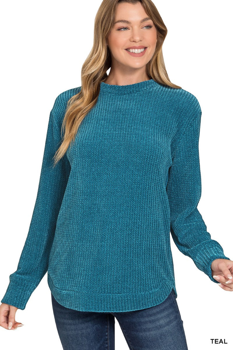 Teal Chenille Sweater