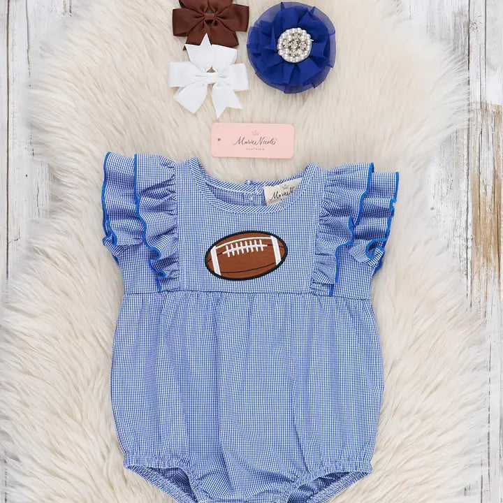 Blue and White Striped Football Bubble