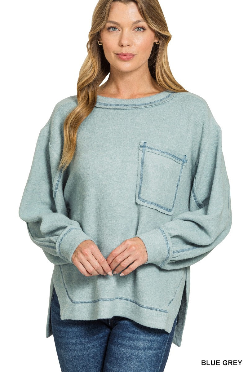 Blue Grey Hacci Sweater