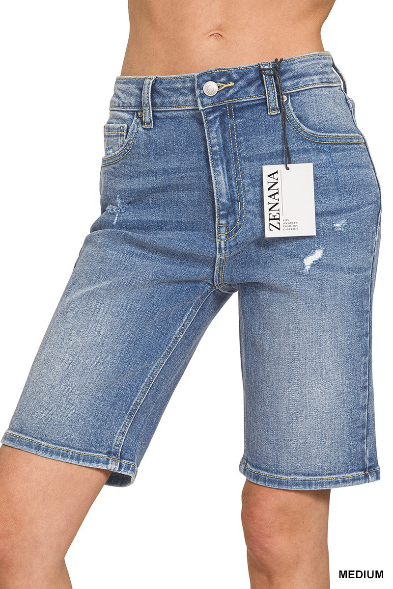 High Waist Bermuda Shorts