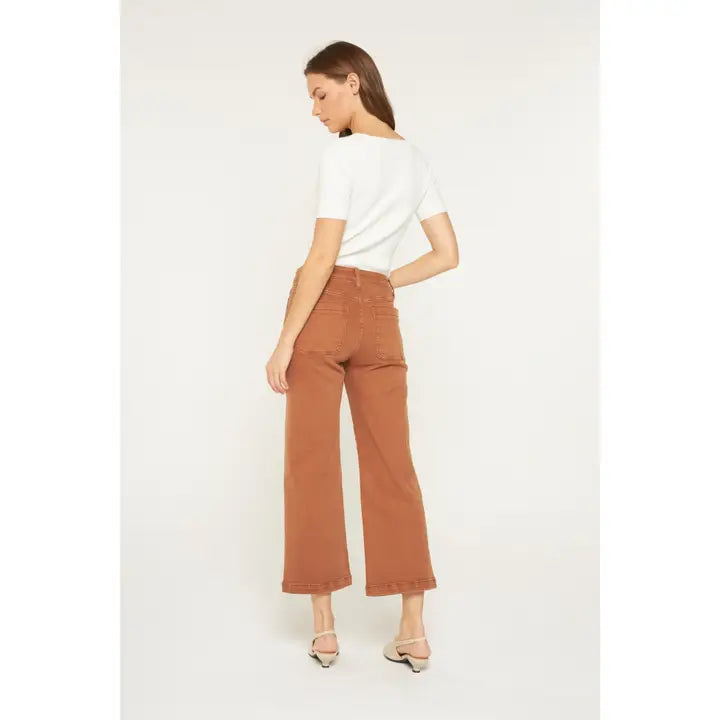 Bakers Brown High Rise Cropped Wide Leg Jeans