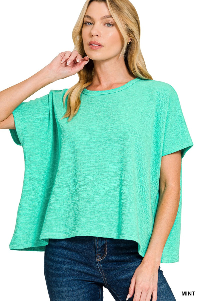 Mint Cotton Slub Oversize Tee
