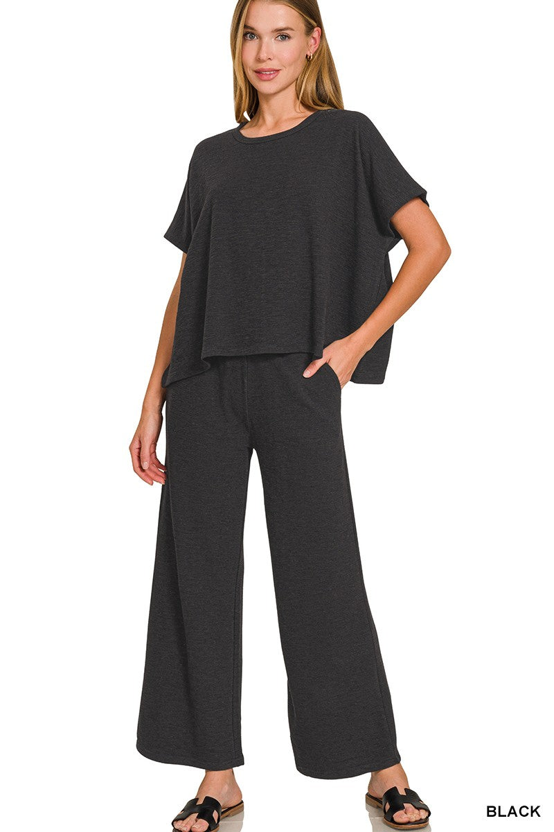 Black Cotton Slub Set