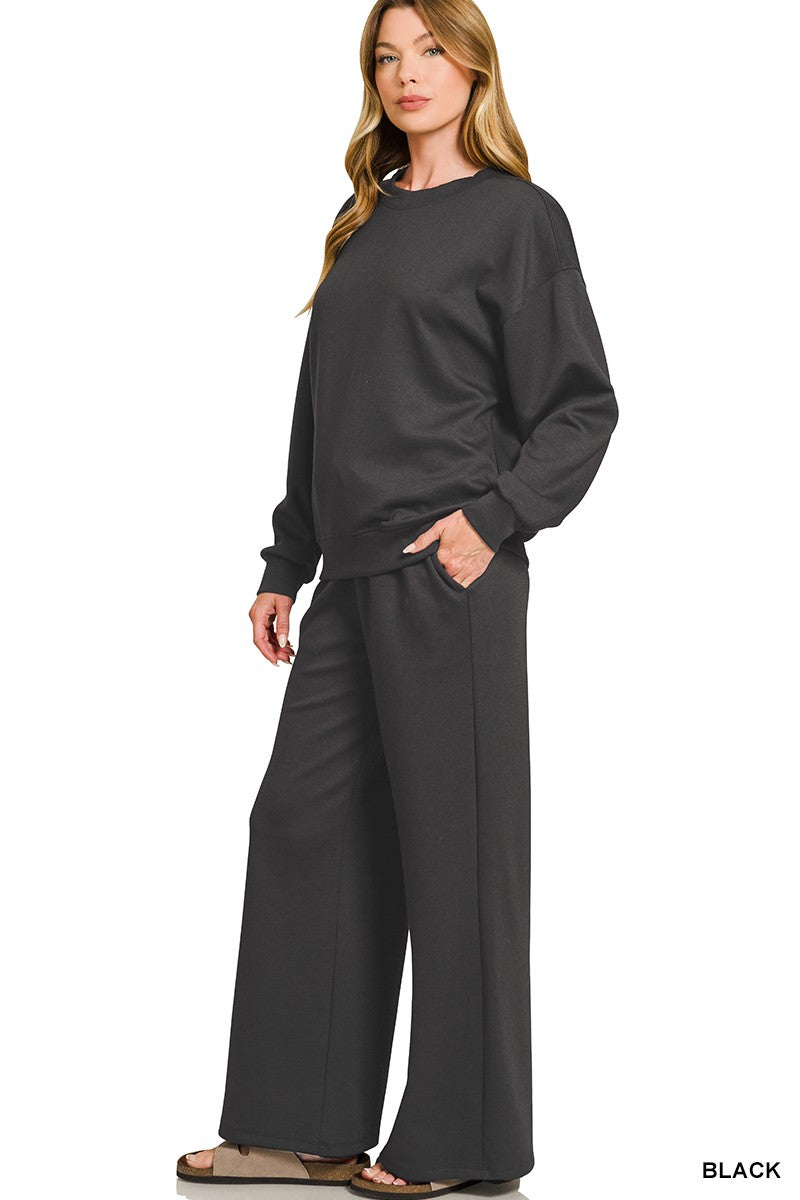 Black Scuba Pullover Set