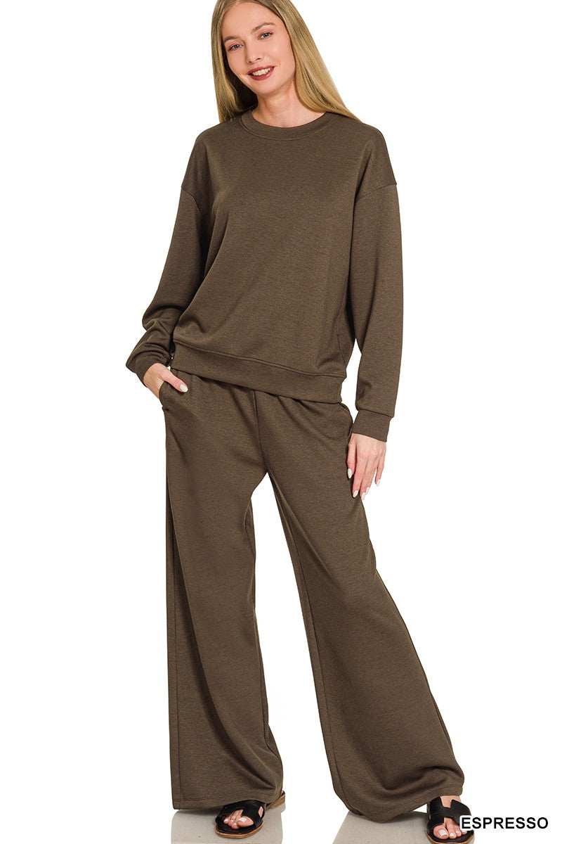 Espresso Scuba Pullover Set