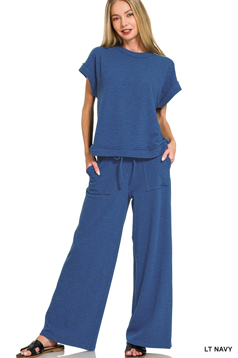 Light Navy Cotton Slub set