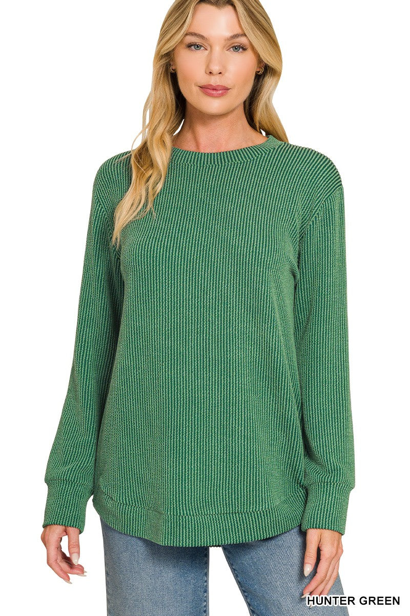 Hunter Green Raised Rib Top