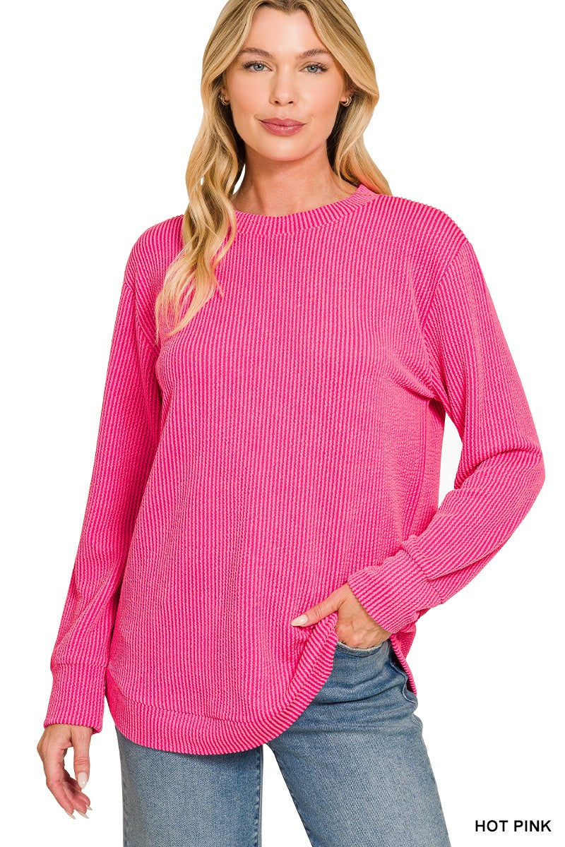 Hot Pink Raised Rib Top