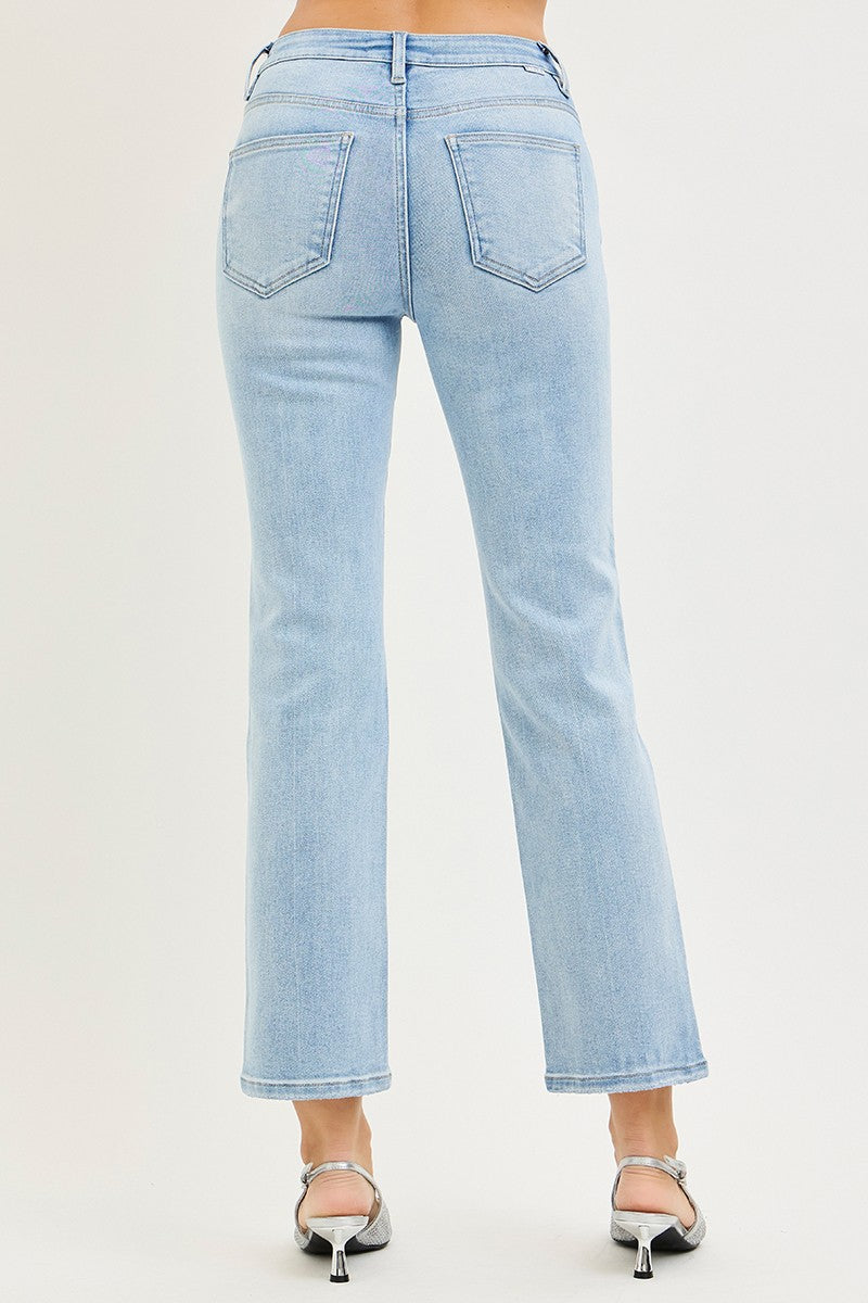 Risen Tummy Control High Rise Crop Straight Jeans