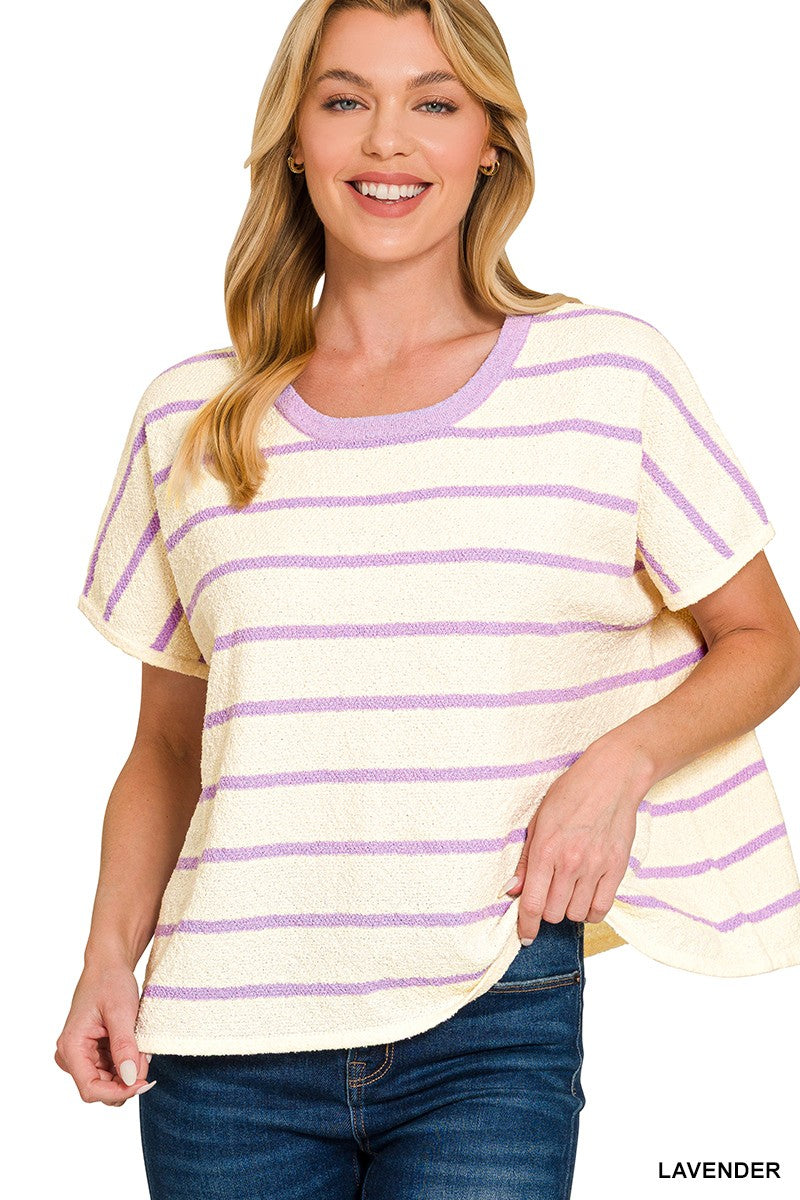 Lavender Stripe Top