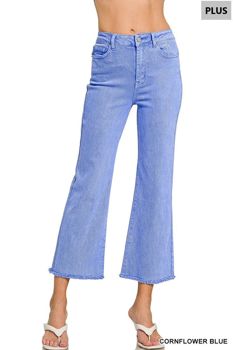 Plus Zenana Cornflower Acid Wash Pants