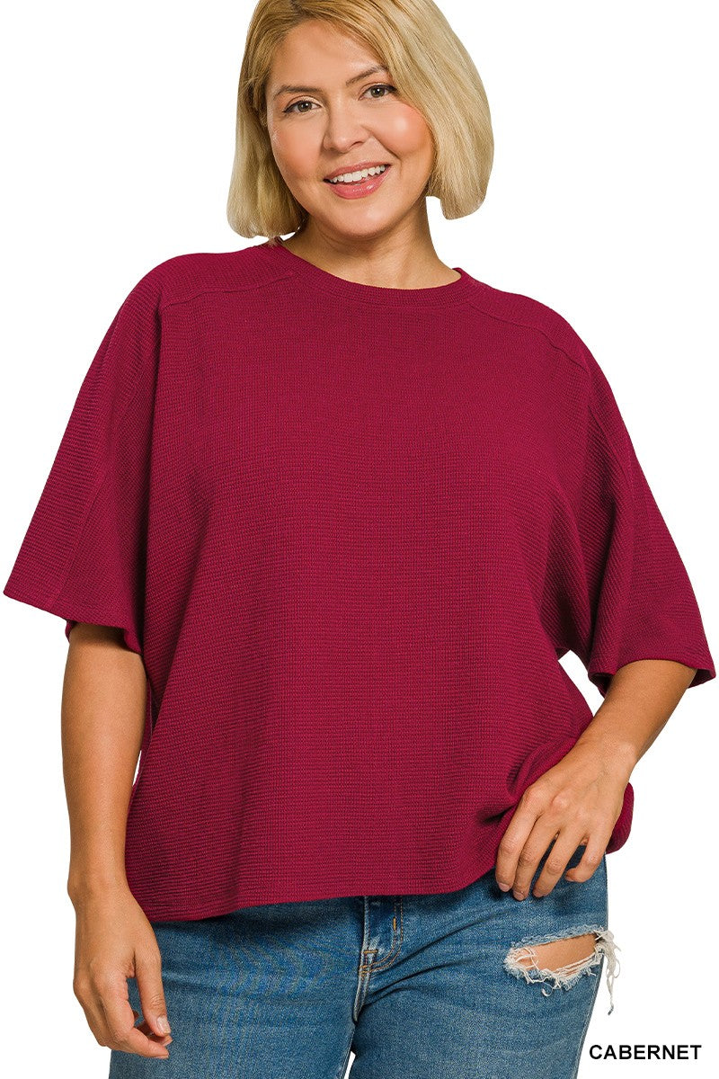 Plus Cabernet Double Knit Top