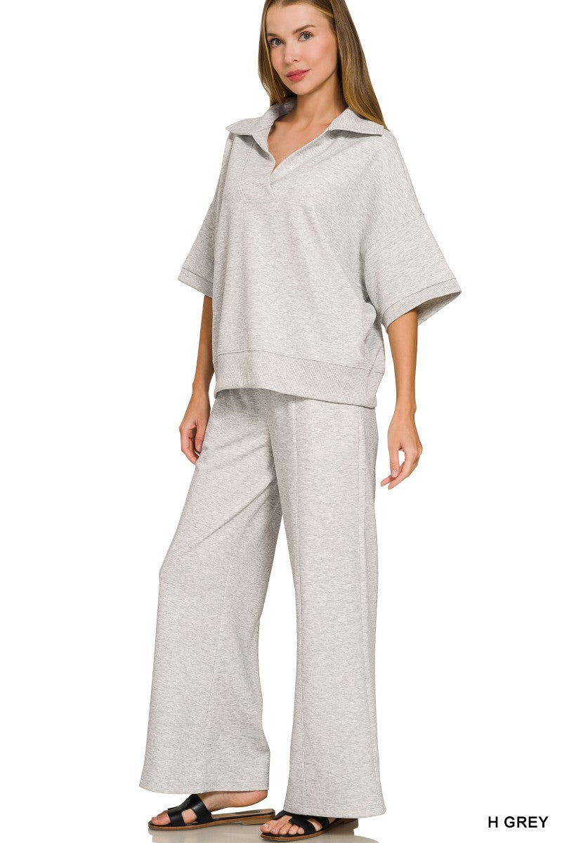 Heathered Gray Scuba Collared Set