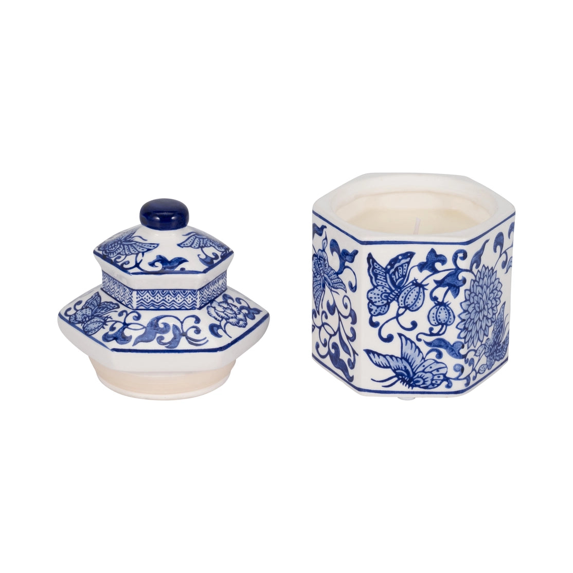 Candle Ceramic Sandalwood Myrrh Chinoiserie