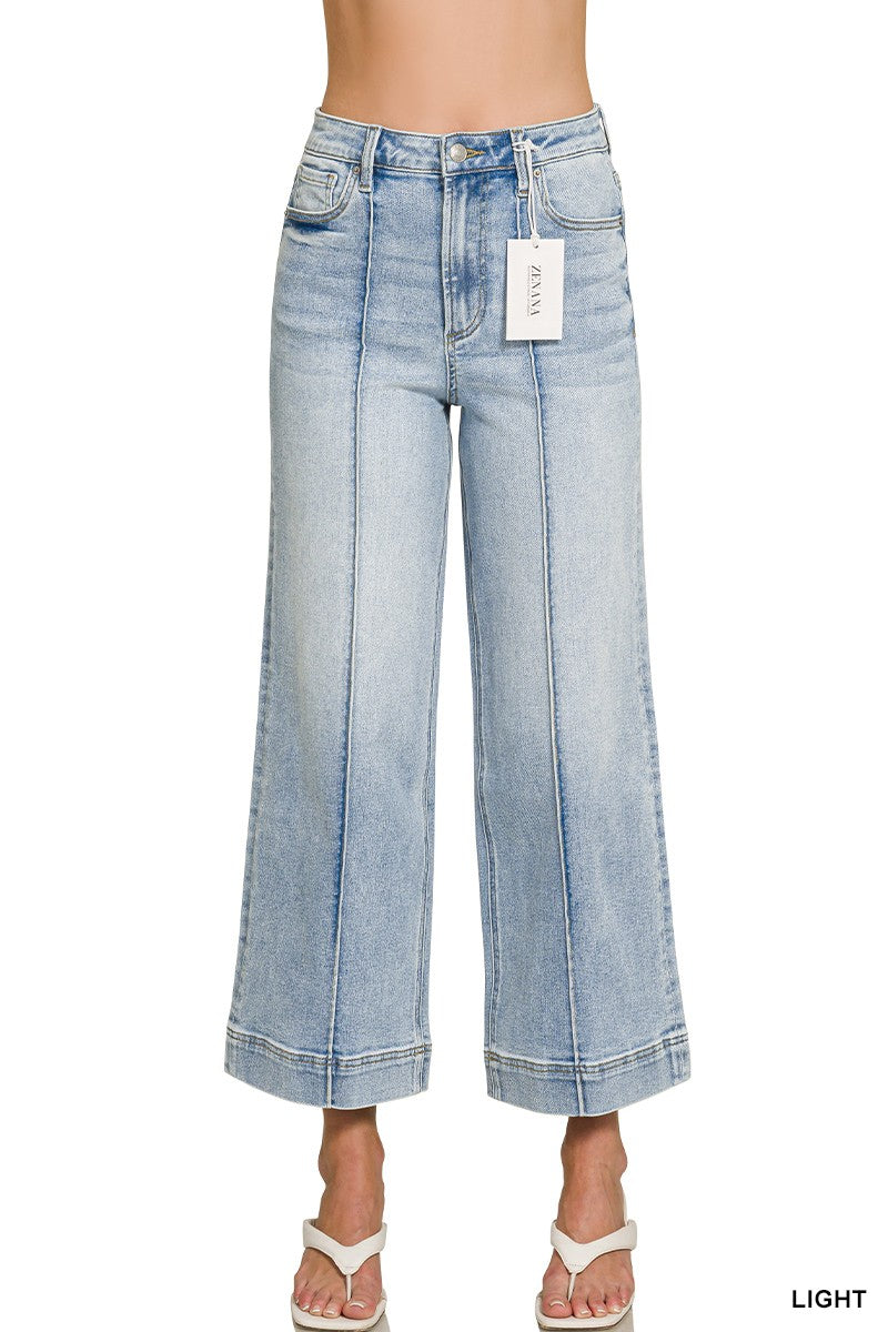 Zenana Light Wash High Rise Wide Leg Jeans