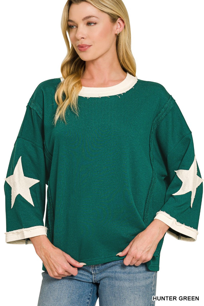 Hunter Green Star Top
