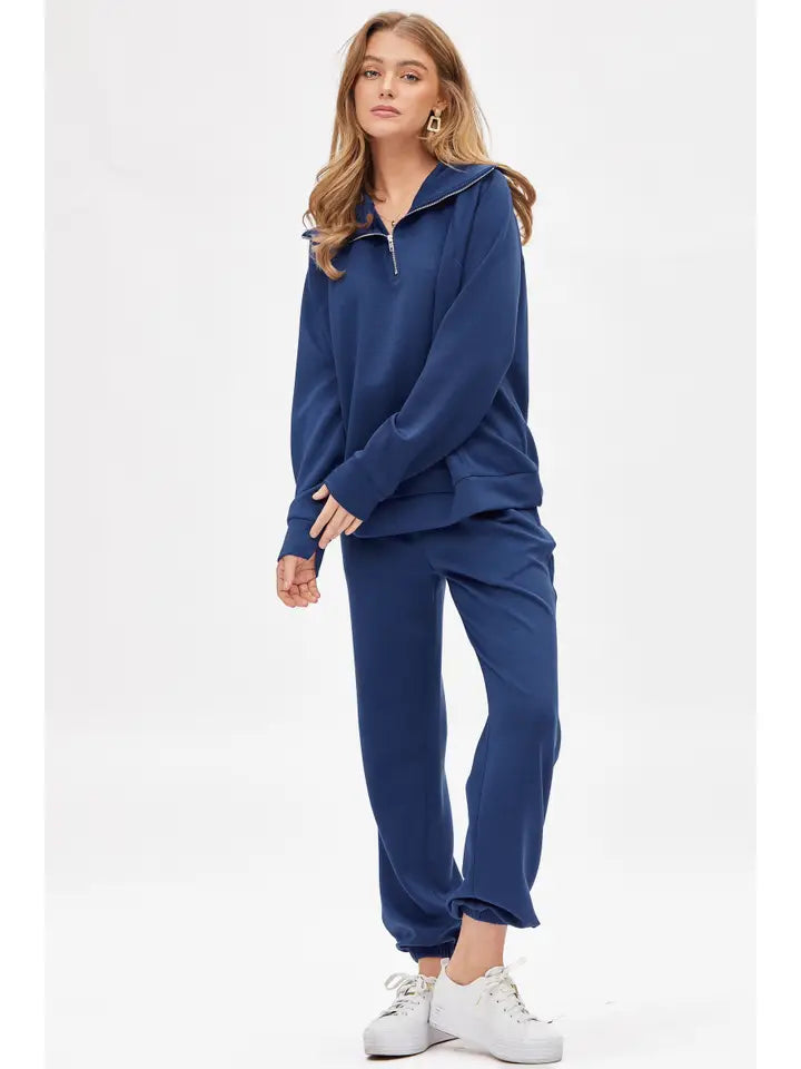 Azure Quarter Zip Pullover + Jogger Travel Set