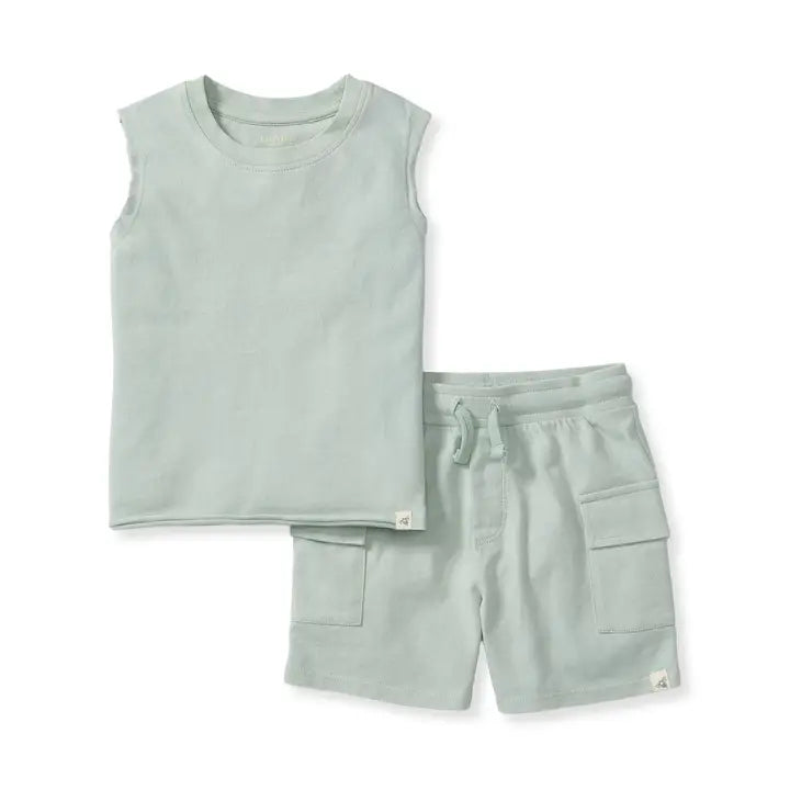 Acid Wash Boy Tee & Shorts Set