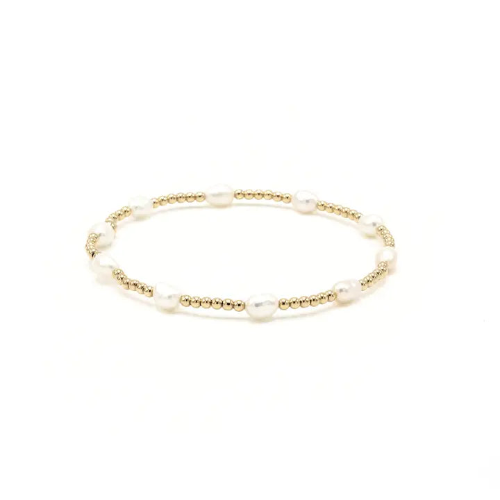 Petite Patterned Rice Pearl Bracelet