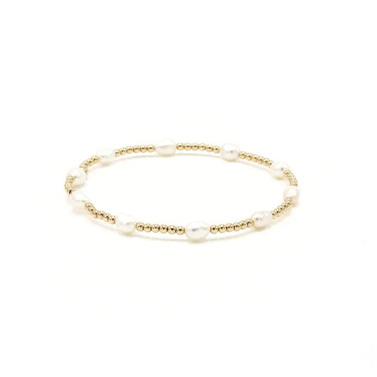Petite Patterned Rice Pearl Bracelet