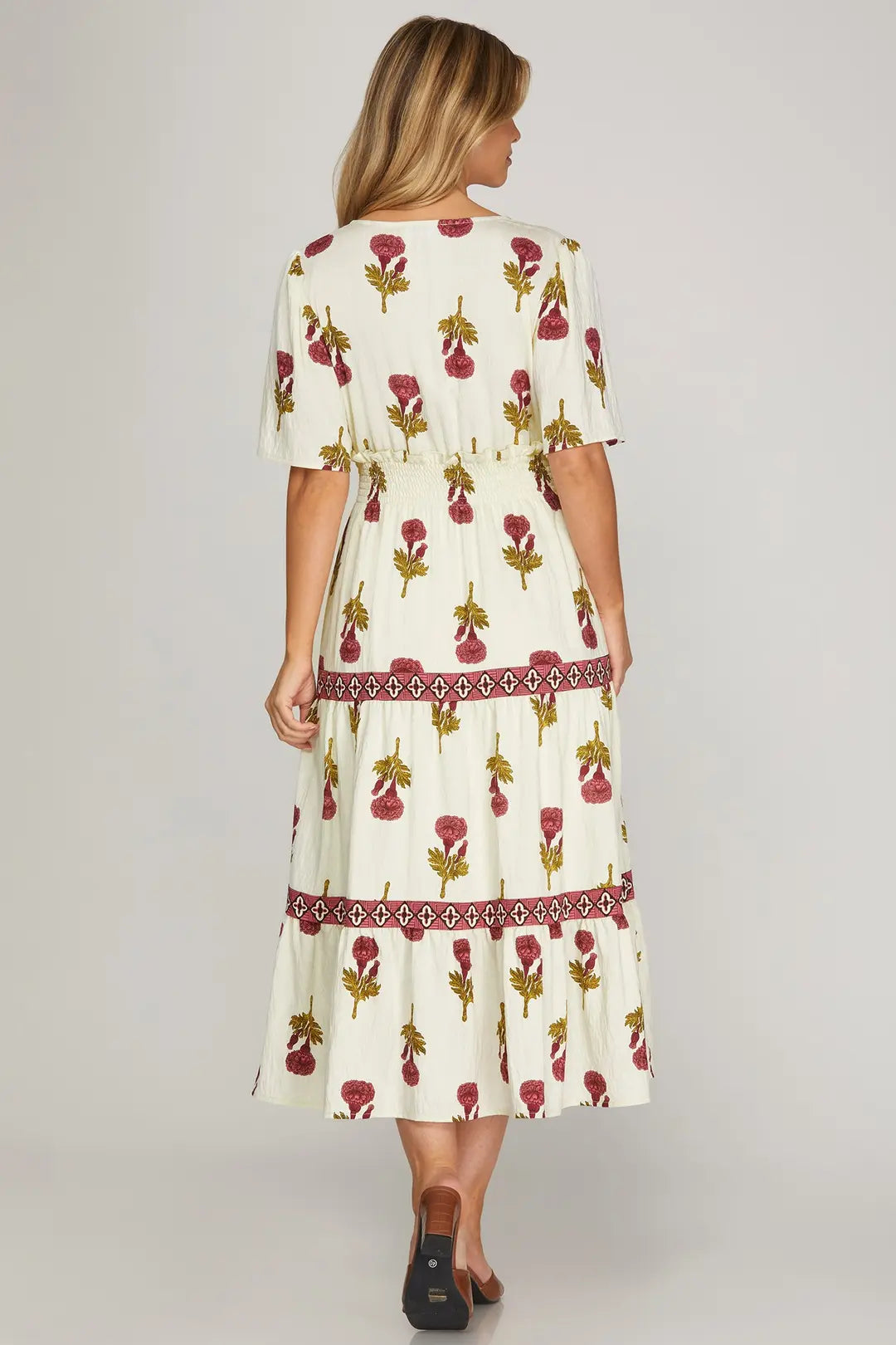 Plus Plum Floral Midi Dress