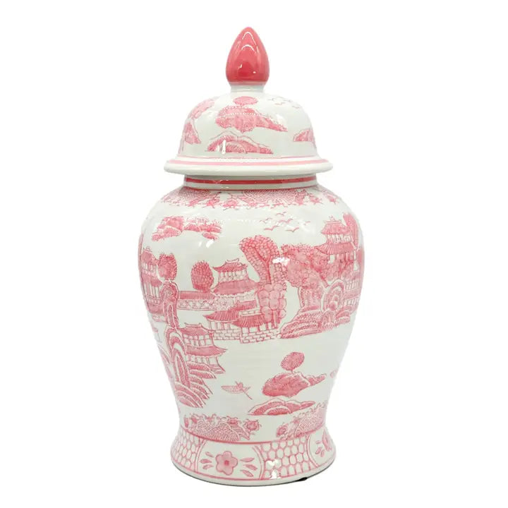 Pink & White Chinoiserie Ceramic