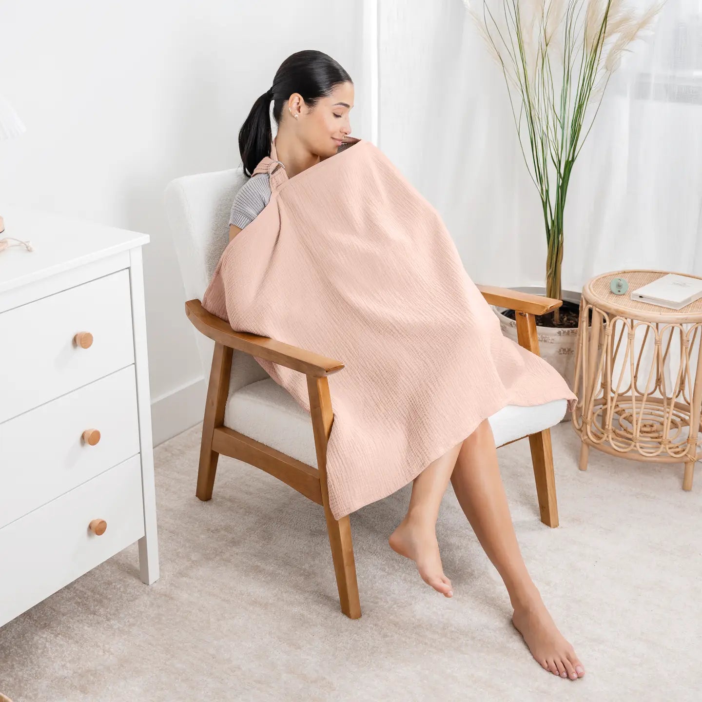 Pink Muslin Nursing Cover
