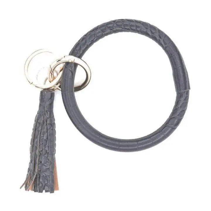 Crocodile Grey Wristlet Key Chain