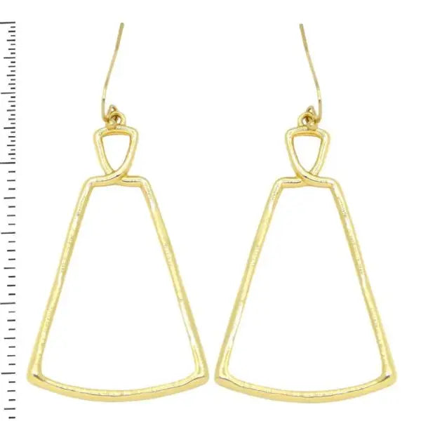 Gold Open Geometric 2.5 " Earrings