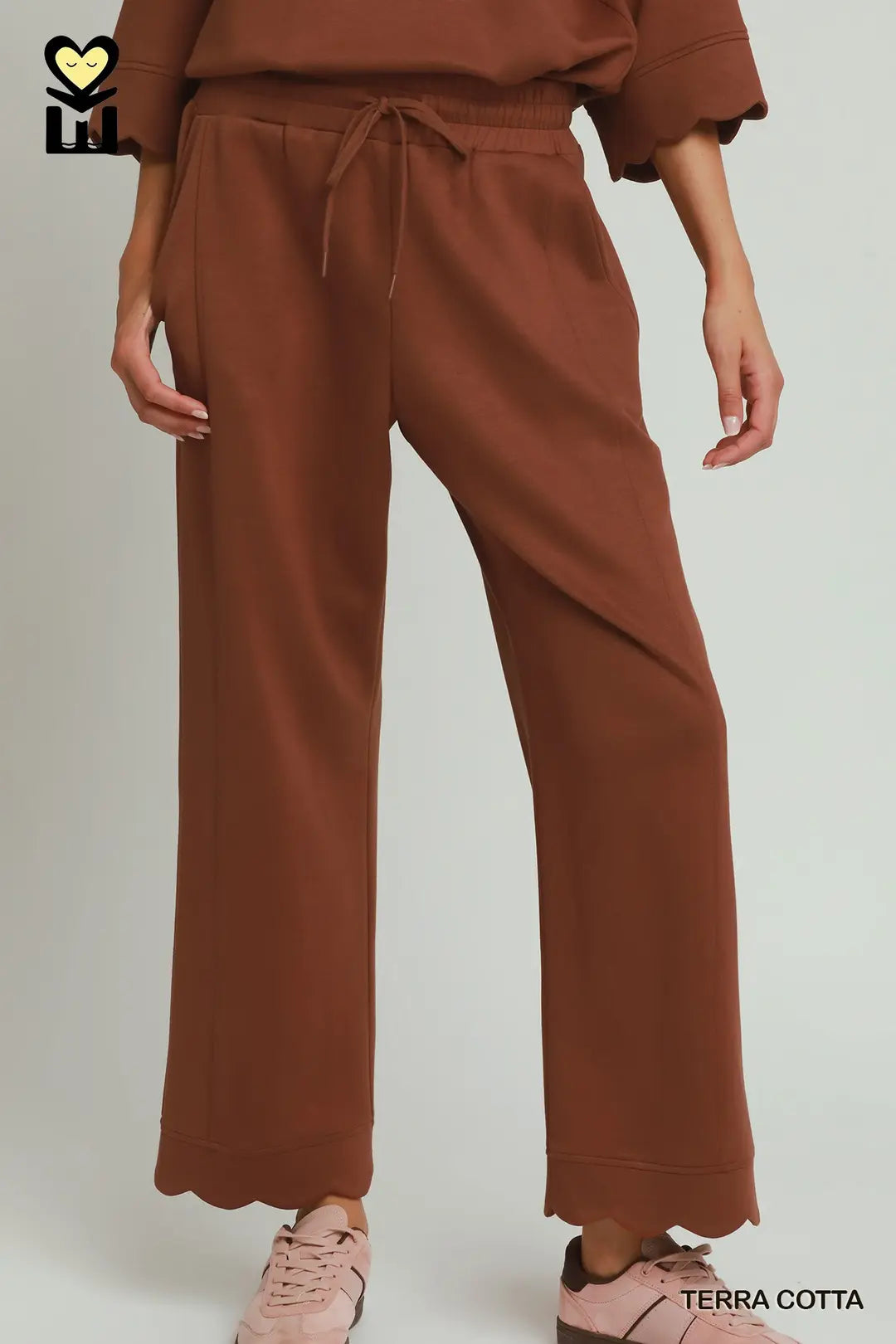 Terracotta Scallop Hem Pants