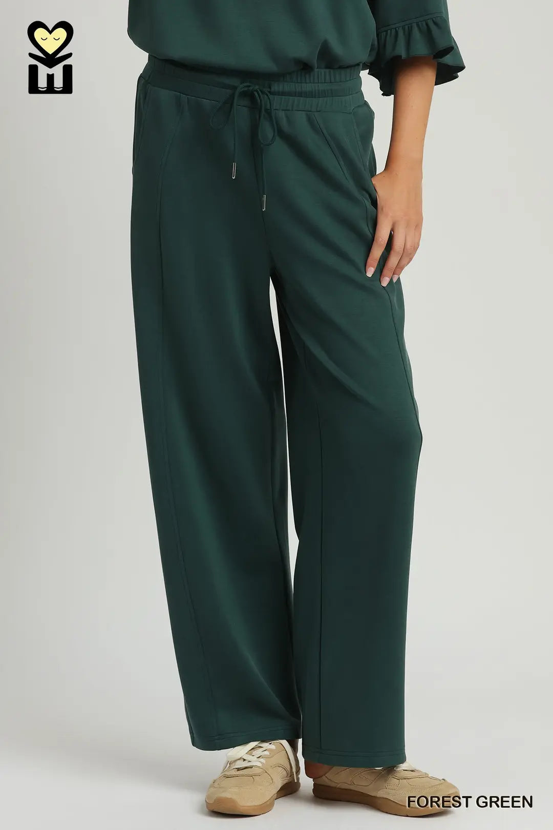 Forest Green Wide Leg Pants