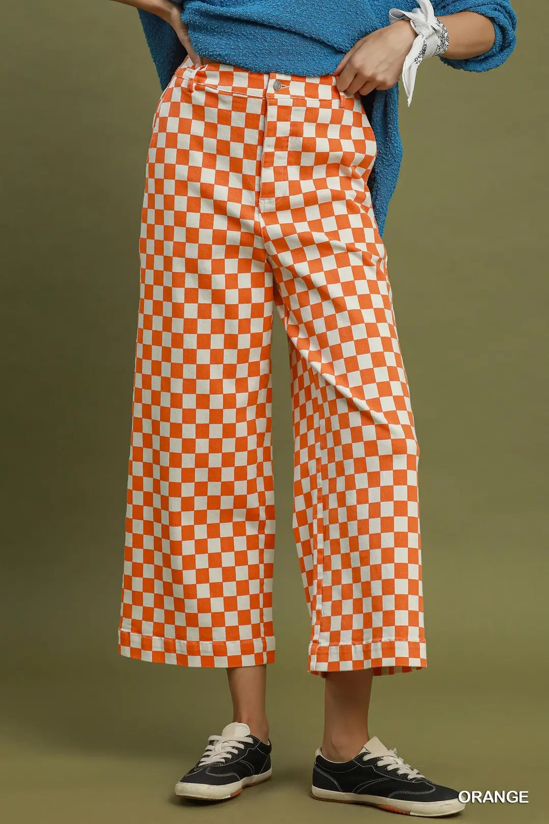 Orange & White Checkered Pants