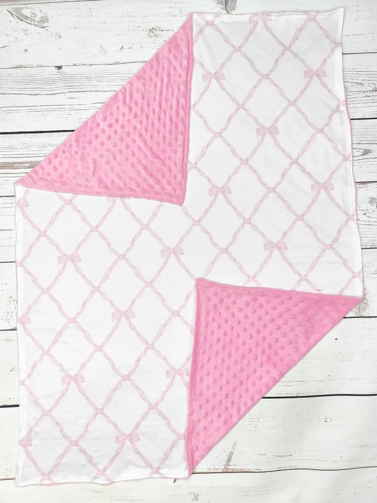 Baby Girl Pink Bow Print Blanket