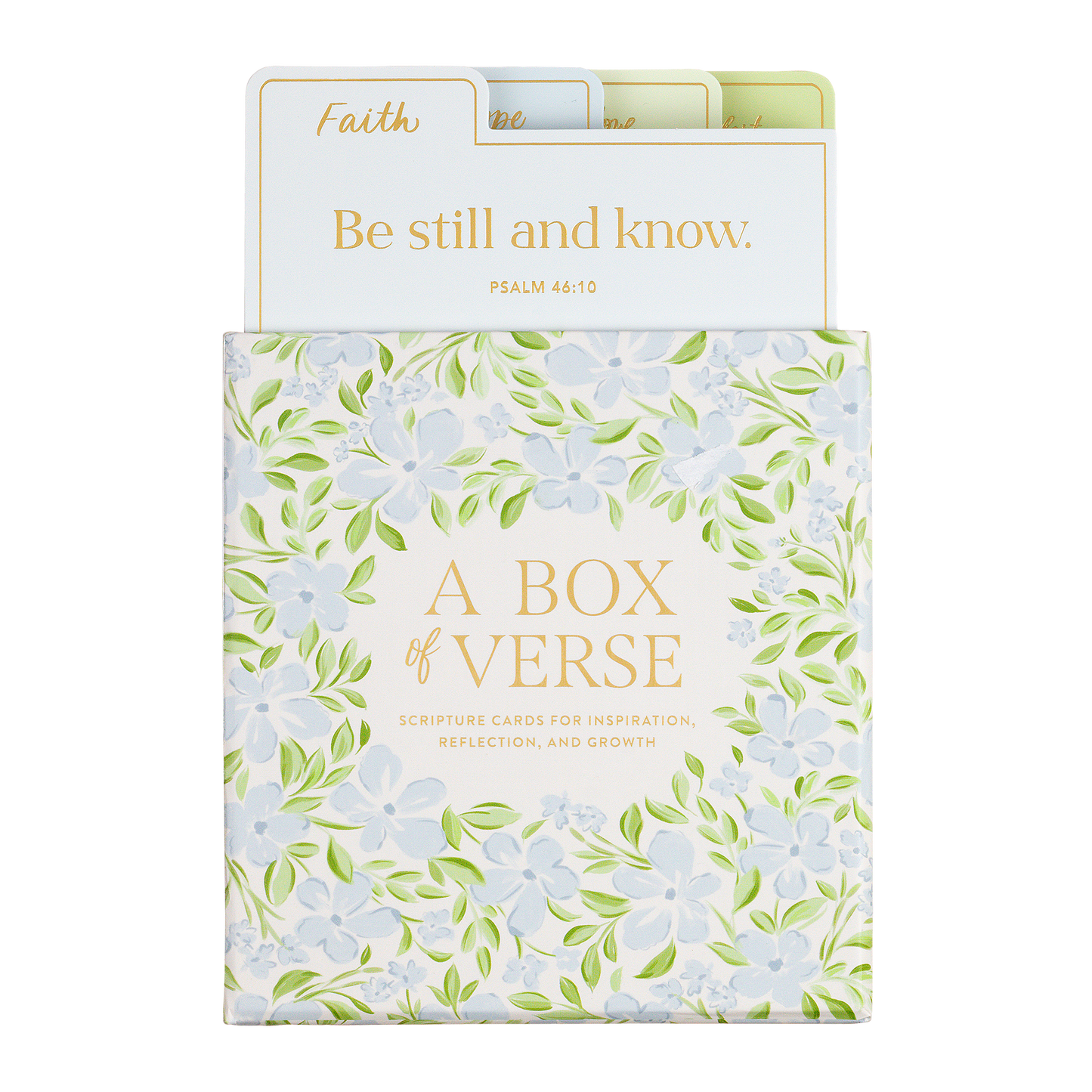 Blue Green Floral Box Of Verse 5x7