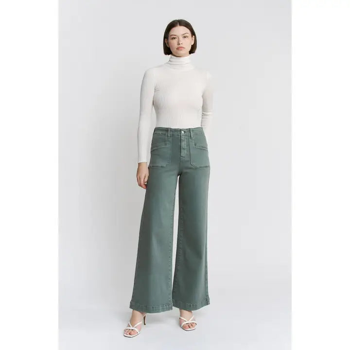 Cilantro High Rise Wide Leg Jeans