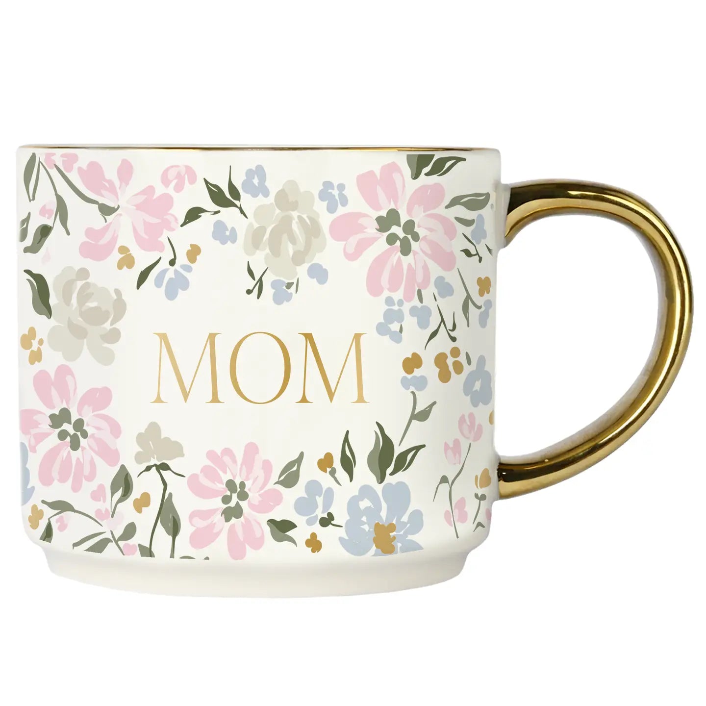 Mom Floral and Gold Mug