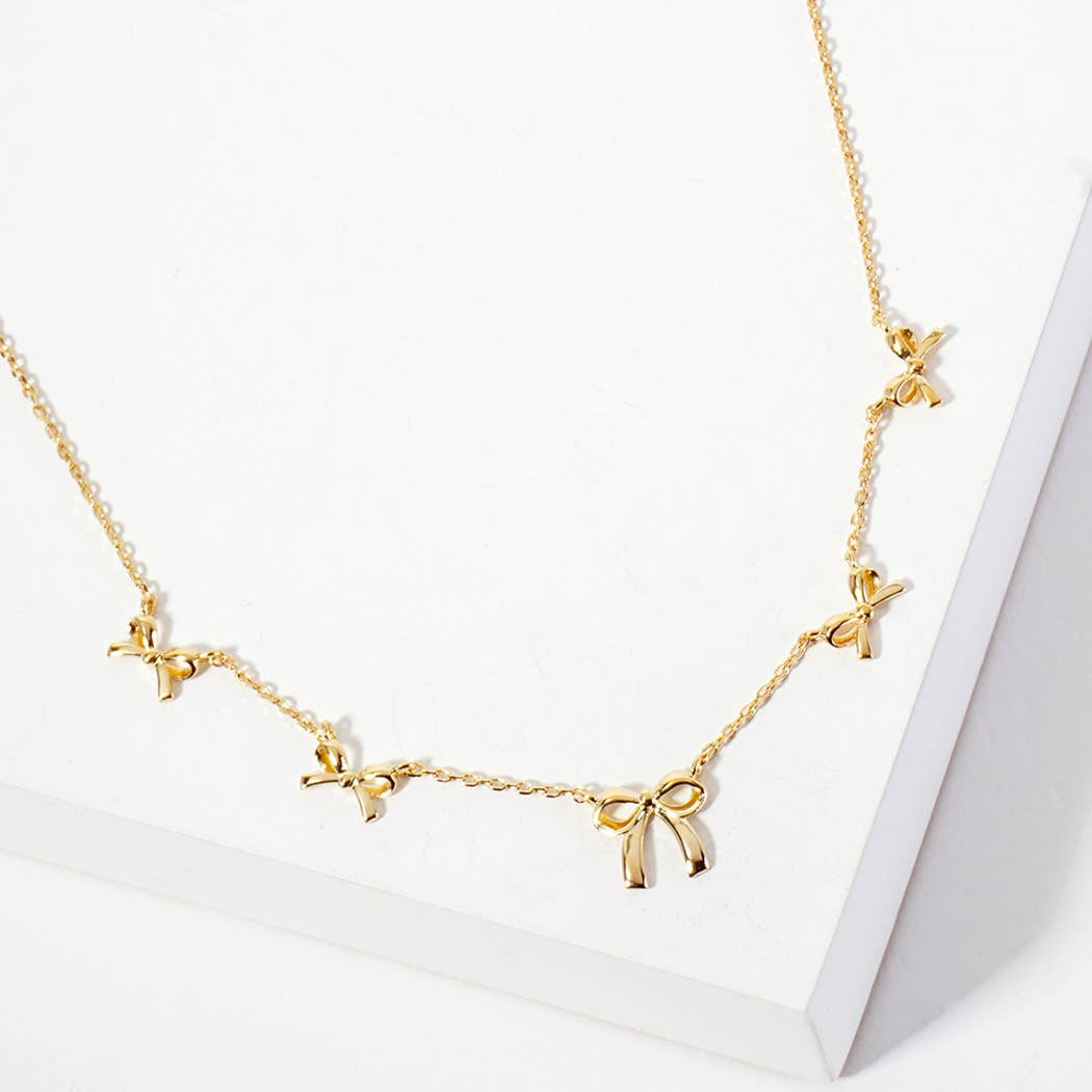Gold Dipped Bow Neckalce