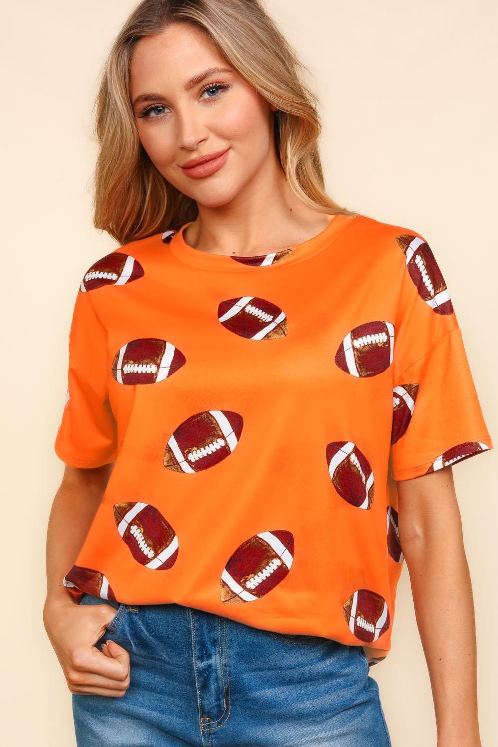 Orange Football Top